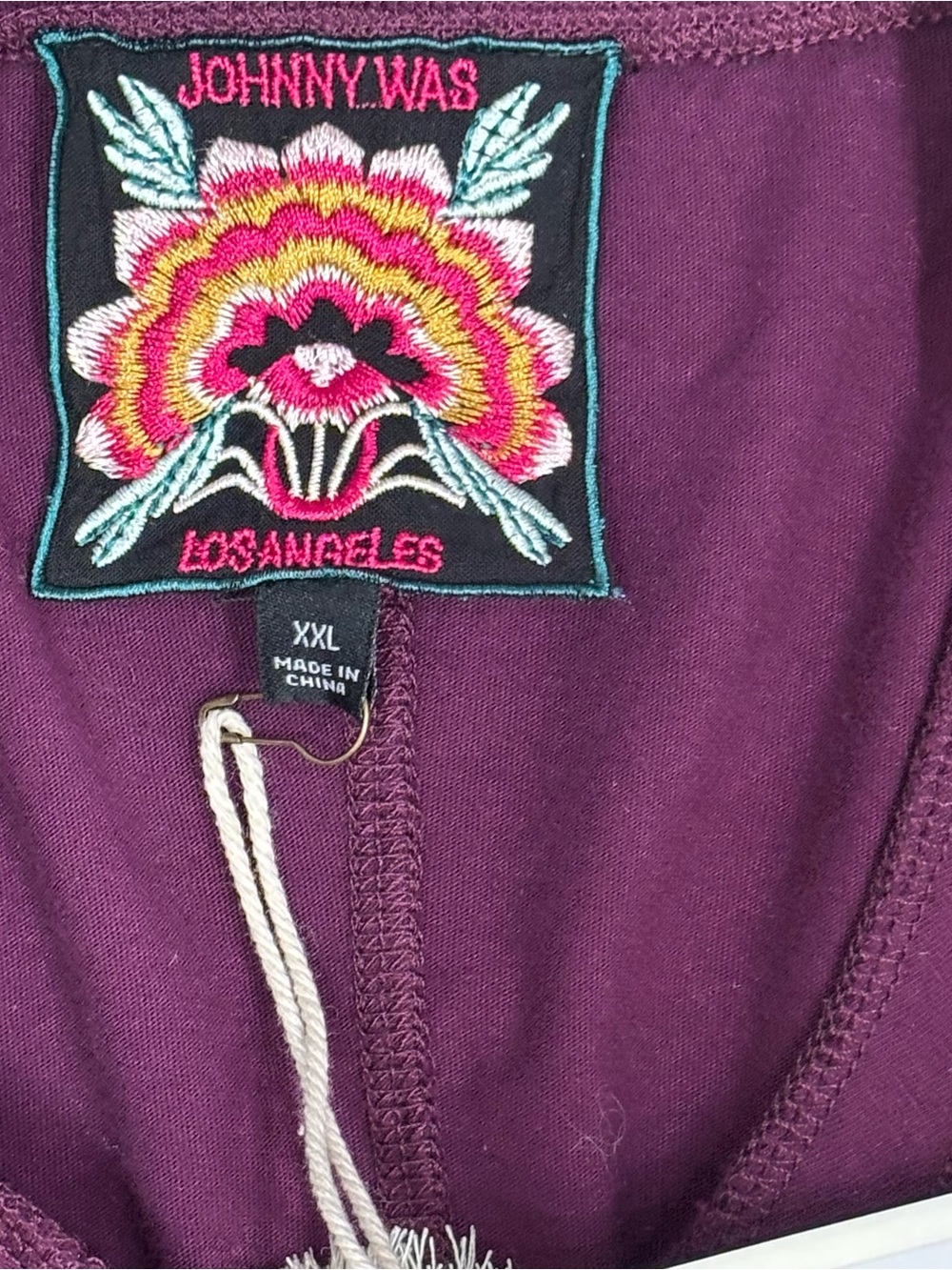 NWT Johnny Was Anaya Raw Seam Henley in Plum Size XXL - Picture 10 of 11